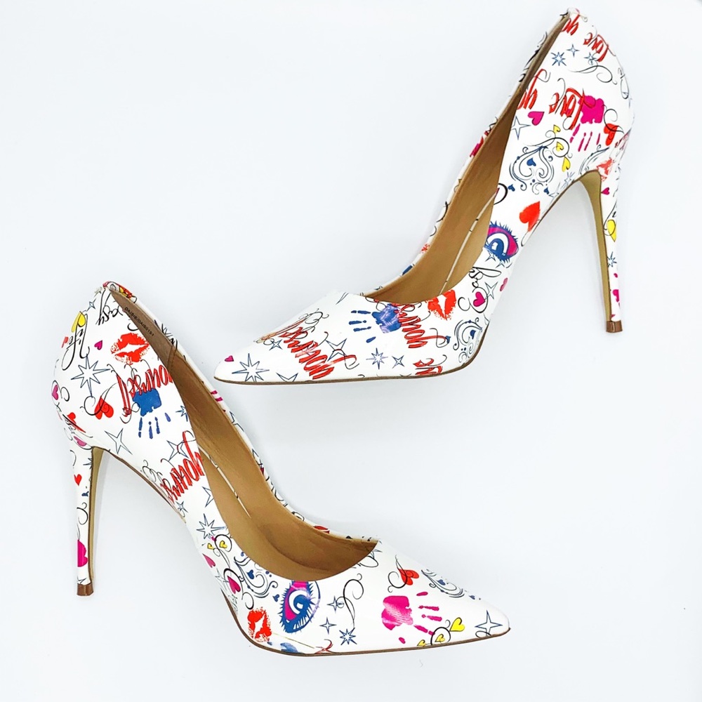 Steve Madden Daisie White Patent Pumps